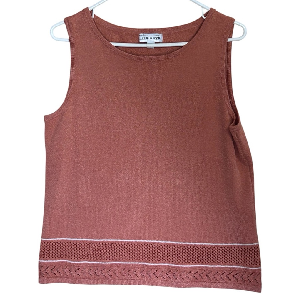 St. John Sport | Burnt Orange Knit Sleeveless Tank Top Size Medium
